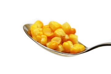 Corn on spoon