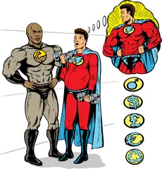 Abwaschbare Fototapete Comics Super-Training
