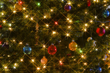 A Starry Christmas Tree on Christmas Eve - 47720689