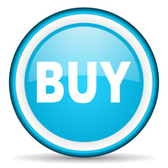 buy blue glossy icon on white background