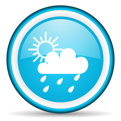 weather forecast blue glossy icon on white background