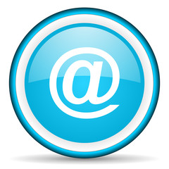 at blue glossy icon on white background