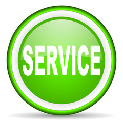 service green glossy icon on white background