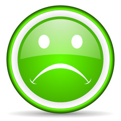 cry green glossy icon on white background