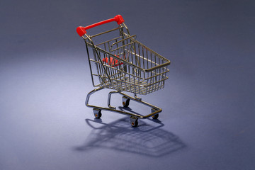 Spielzeug-Einkaufswagen als Symbol fuer privaten Konsum