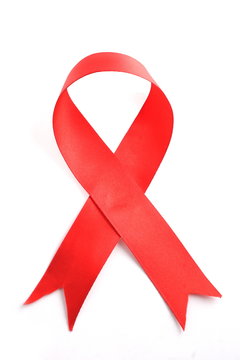red ribbon, isolated on white background