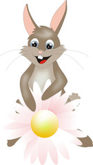 Hase mit Gänseblümchen