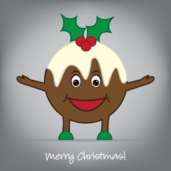 Cute pudding Christmas card in vector format.