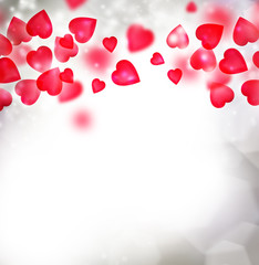 Valentine background with red hearts