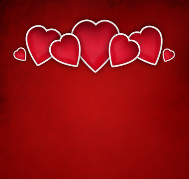 Valentines background: group of hearts over grunge background