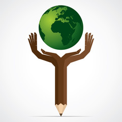 hand support to save the earth stock vector