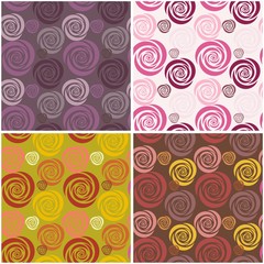 four seamless backgrounds with flowers