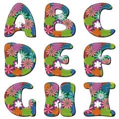 scrapbook alphabet on white background