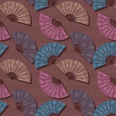 seamless background with fans