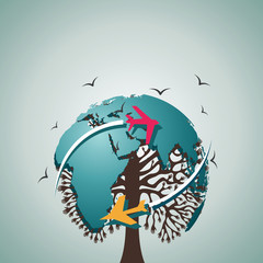 travel around the world concept stock vector