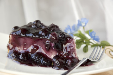 close up blueberry topping