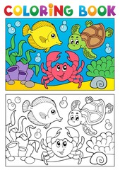 Livre de coloriage avec des animaux marins 5