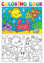 Deurstickers Kleurboek met zeedieren 5 © Klara Viskova
