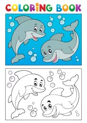Cercles muraux Pour enfants Livre de coloriage avec des animaux marins 7
