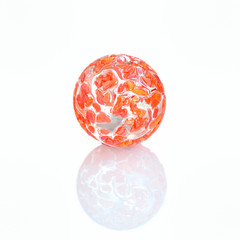 Brightly coloured glass marble