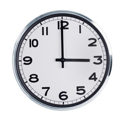 Wall clock shows the time