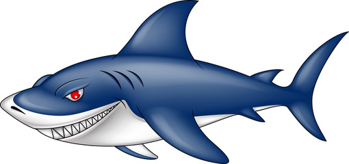 angry blue shark