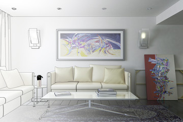 Modern Room with Artwork II