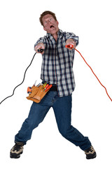 Man being electrocuted