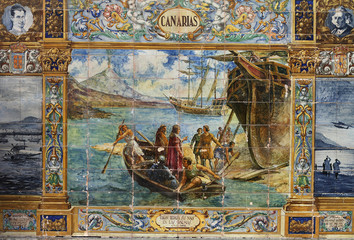 Cristobal Colón, Canarias, escena histórica