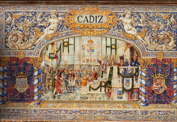 Fototapeta na wymiar Cadiz, ogłoszeniem Konstytucji 1812