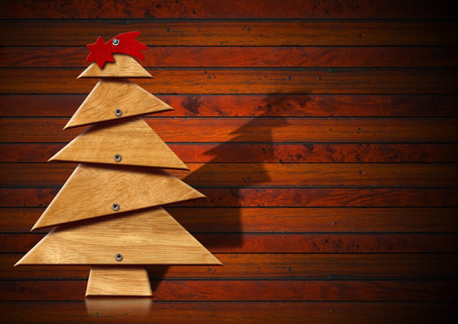 Wooden and Stylized Christmas Tree