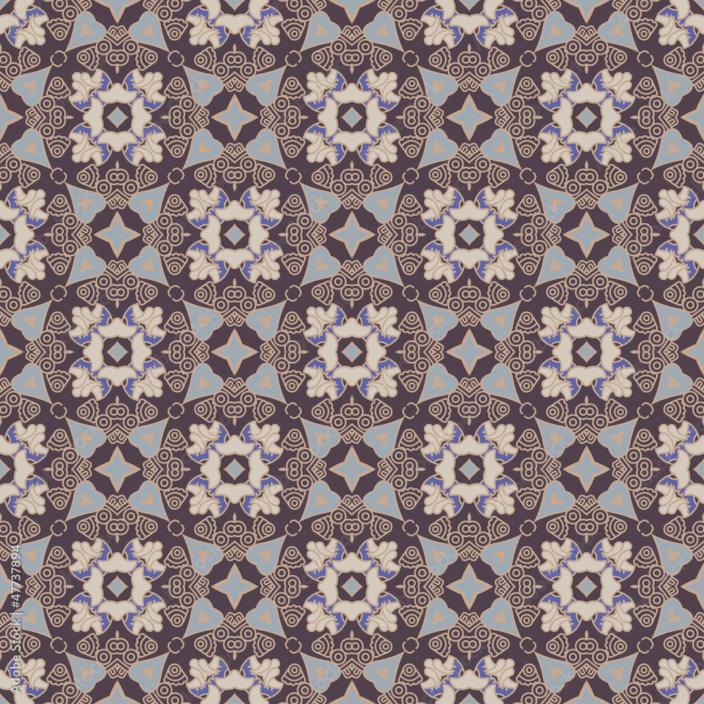 Poster Seamless colorful retro pattern background