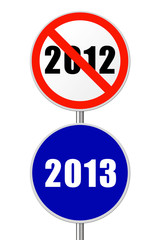 Round sign New Year