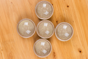 empty bowl on wooden table