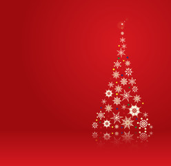 Christmas tree with snowflakes