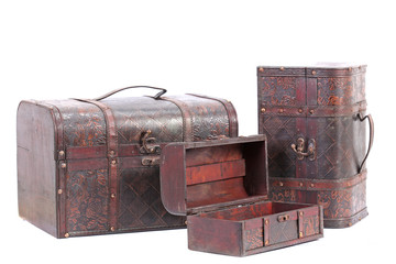 Old wooden treasure chest 