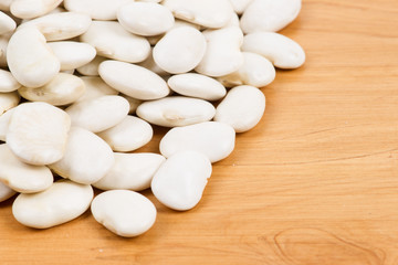 Pile of Lima Bean isolated on table.