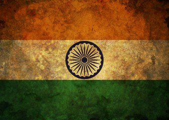 Fototapeta na wymiar Grunge India Flag