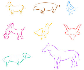 domestic animals vector sketch