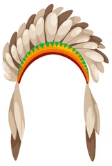 Cercles muraux Indiens vecteur de coiffure amérindien