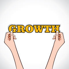Growth word  in hand stock vector