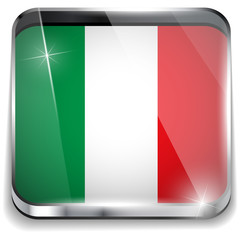 Italy Flag Smartphone Application Square Buttons