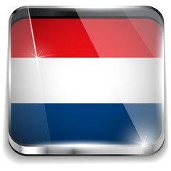 Netherlands Flag Smartphone Application Square Buttons