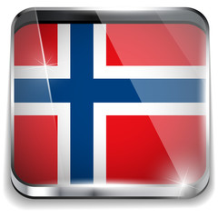 Fototapeta premium Norway Flag Smartphone Application Square Buttons