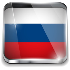 Russia Flag Smartphone Application Square Buttons