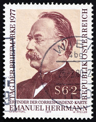 Postage stamp Austria 1977 Emanuel Herrmann, Economist