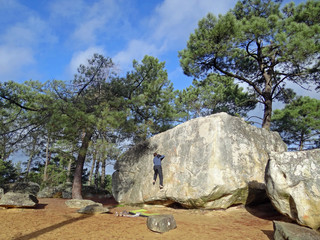 Escalade en forêt de Fontainebleau (site du Rocher Fin)