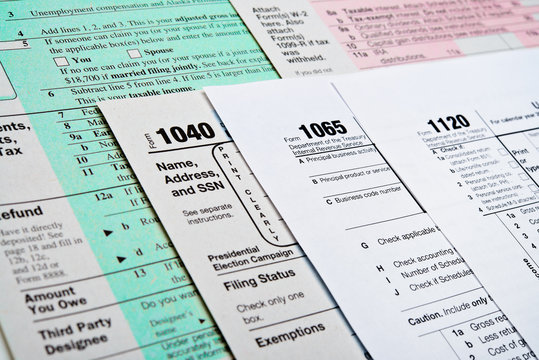 U.S. Income Tax Return forms 1040,1065,1120