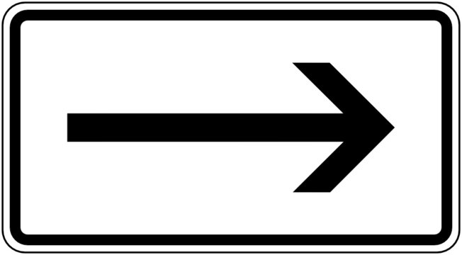 Zusatzzeichen Richtung rechtsweisend, rechts