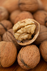 walnut on wooden table